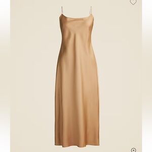 LIKE NEW! J. Crew Gwyneth slip dress in luster charmeuse in Camel/ Size 6